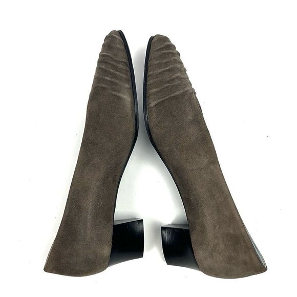 THIERRY RABOTIN Taupe Suede Ruched Front Pumps EUR 37 US 6,5 - Picture 6 of 16